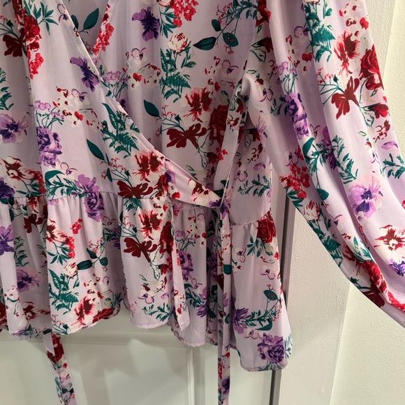 Bobeau Floral Wrap Blouse - Picture 7 of 10